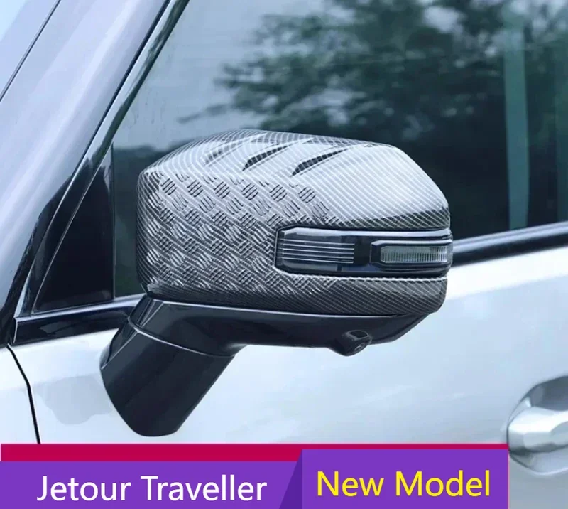 

New！For cherryJETOUR Traveler T2 2023 2024 Car Rearview Mirror Cover Modified Carbon Fiber Reversing Mirror Cover Exterior Parts