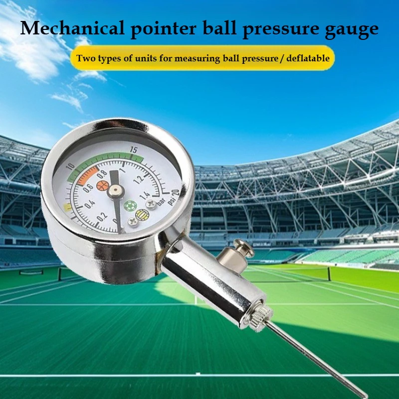 Manomètre de pression pour ballon de football ou 3 aiguilles de mesure, baromètres portables pour football et volleyball, outils de gonflage avec valve de dégonflage
