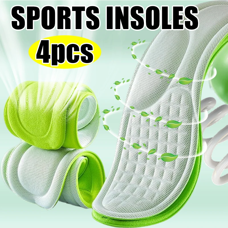 4pcs Soft Memory Foam Insoles for Shoes Sweat-Absorbing Breathable Deodorant Insole for Feet Orthopedic Sponge Shoe Inserts Pad