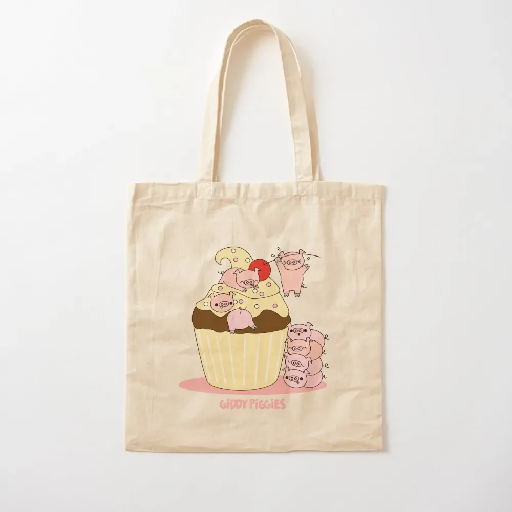 

2025 New Bags Cupcake Giddy Piggies Tote Bag shopper bag woman Women's shopper shopper bag women canvas supermarket folding