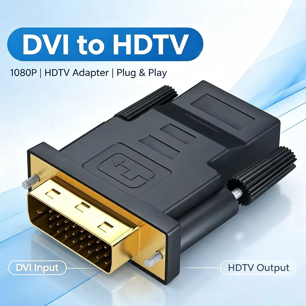 DVI to HDMI Adapter Bi-directional DVI D 24+1 Male to HDMI-Compatible Female Cable Connector Converter for Projector