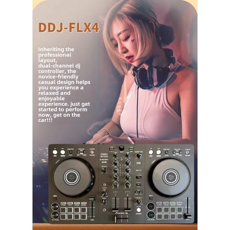 

Pioneer DDJ-FLX4 All-in-one Controller Player Supports Rekordbox and Serato Lite Software