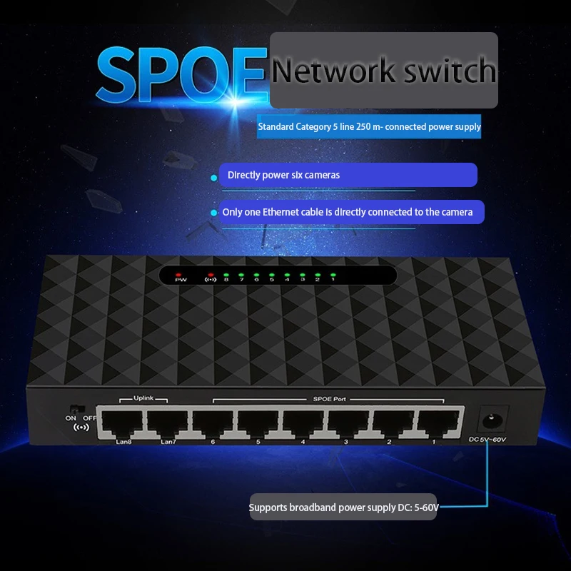 Adaptador LAN para Internet Splitter, Smart Network Switcher, Splitter Box, Hub Game, SPOE, Ethernet, 10 Mbps, 100Mbps, Plug and Play, VLAN