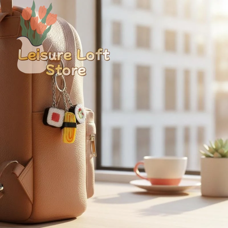 Unique Realistic Sushi Keychain with Secure Metal Clasp Bag Pendant Cute Gift for Foodies Birthday Surprise