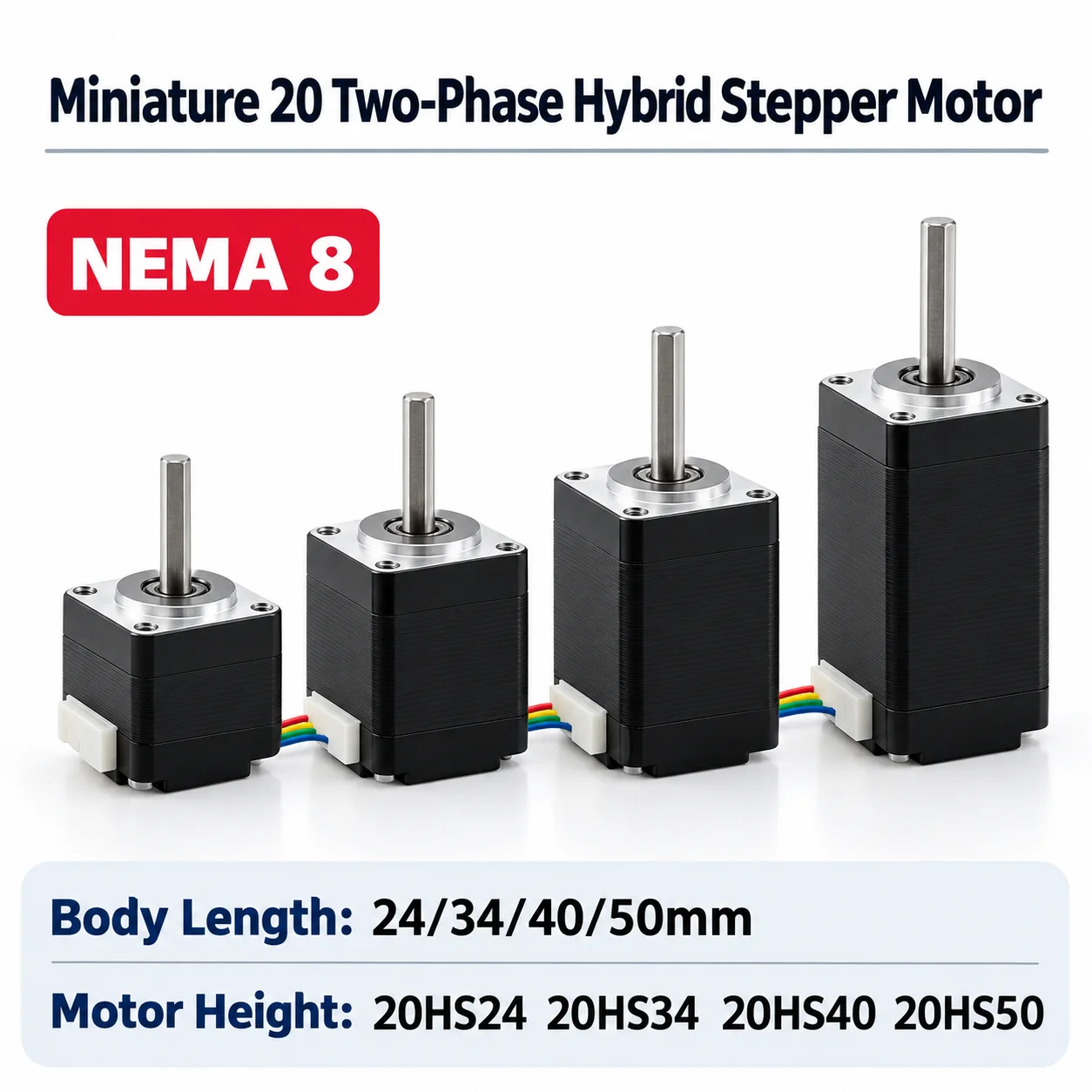 Miniature 20 Series Stepper Motor 20HS24 20HS34 20HS40 20HS50 Printer Accessories Nema 8 Stepper Motor For Mini CNC 3D Printer
