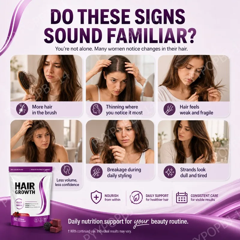 Hair Wellness Soft Chews with Biotin 10000mcg Vitamins C E Supports Healthy Looking Hair Mixed Berry 60 Soft Chews
