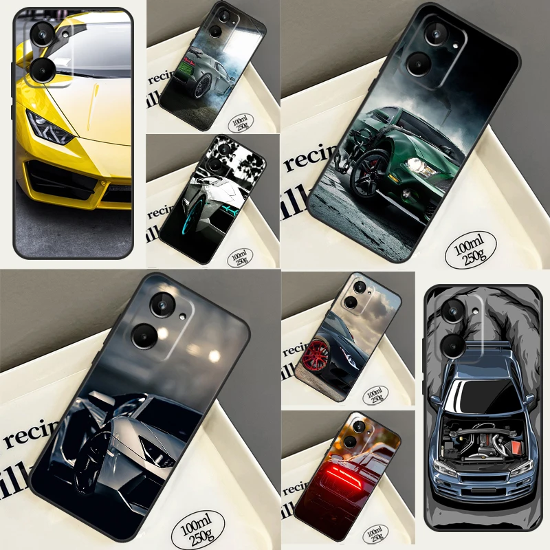 Sport Cars Male Men For Realme C55 C35 C33 C31 C30 C25 C21Y C11 8 9 10 Pro Plus GT Neo 3T 2T 5 3 GT 2 Pro Case