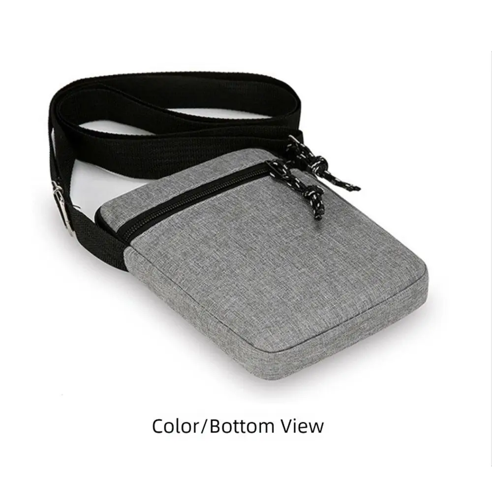 

Casual Oxford Cloth Shoulder Bag Solid Color Adjustable Mobile Phone Bag Multiple Compartments Crossbody Bag for Men