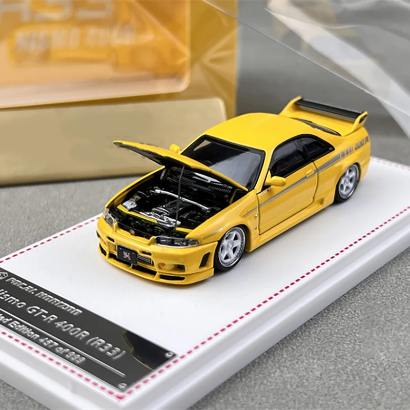 Diecast Model Car 1/64 Nissan R33 GTR Alloy Car Model GTR Nismo 400R Vehicle Toys for Boys Collection Display Original Box