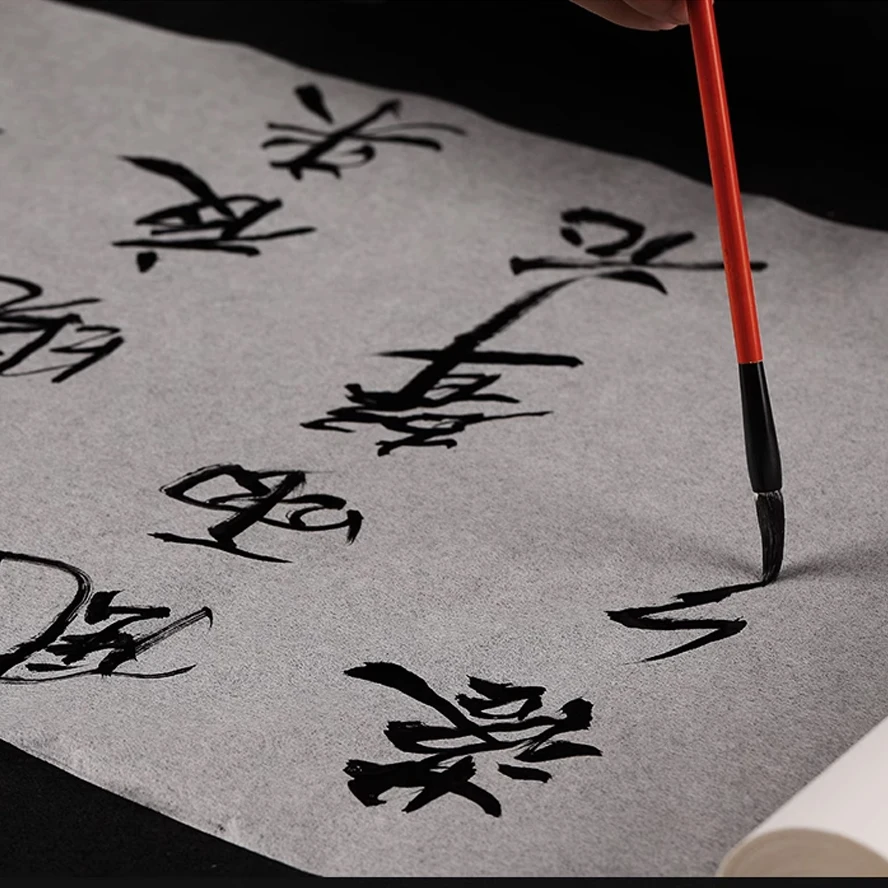Antique Style Cicada Wing Ultra-Thin Scroll Xuan Paper | Plant Fiber, Semi-raw & Semi-ripe, Embossed | Small Script Calligraphy