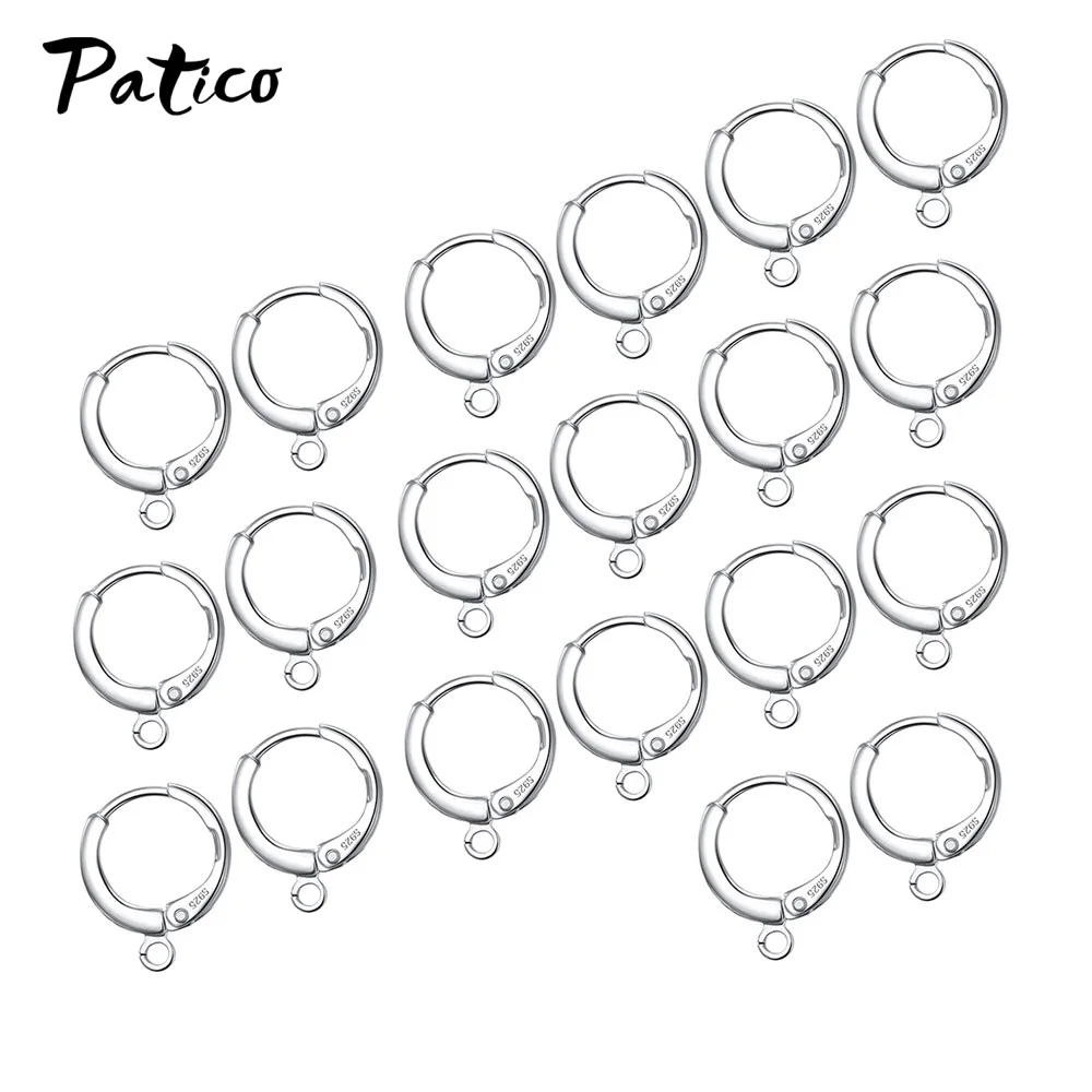 20 sztuk / partia 925 Sterling Silver Kolczyki Haczyki Biżuteria Akcesoria Kolczyki Materiały eksploatacyjne Hurtownia