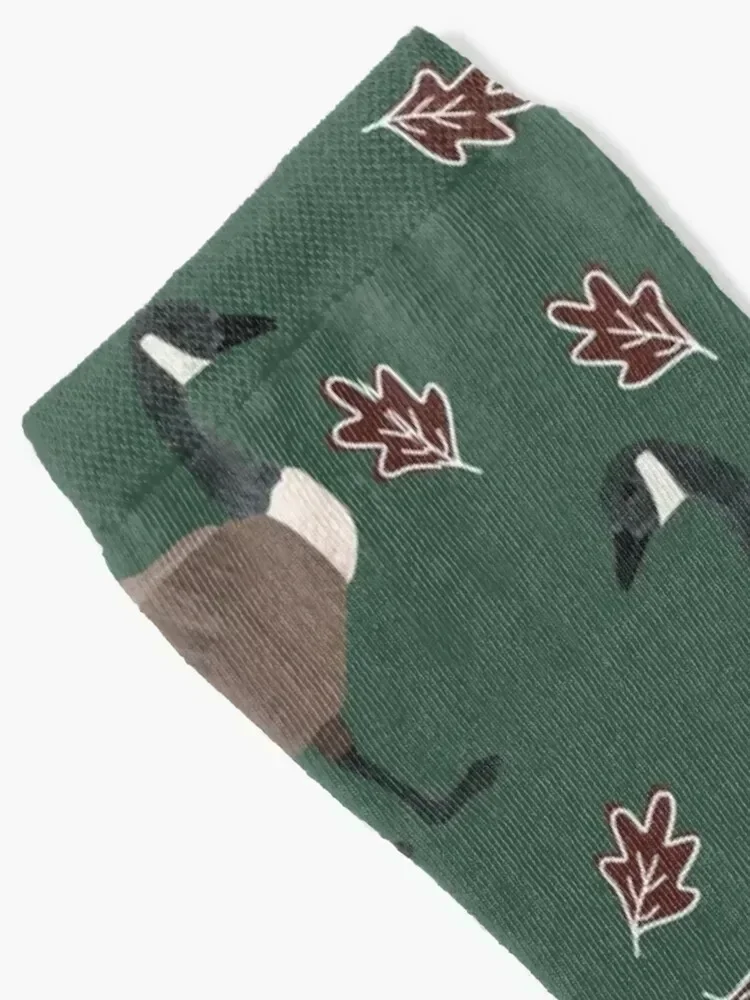 Canadian Geese Textured Pattern Socks christmas stocking with print retro Socks For Men Women's