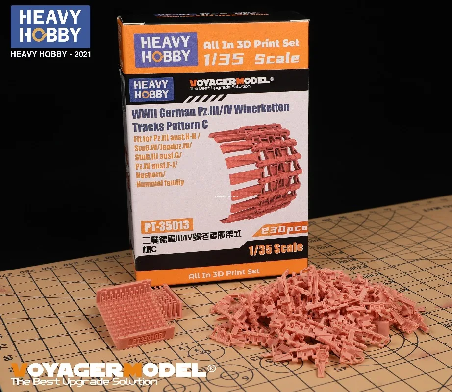 PT-35013 1/35 WWII German Pz.III/IV Winterketten Tracks Pattern C 3D Print Set