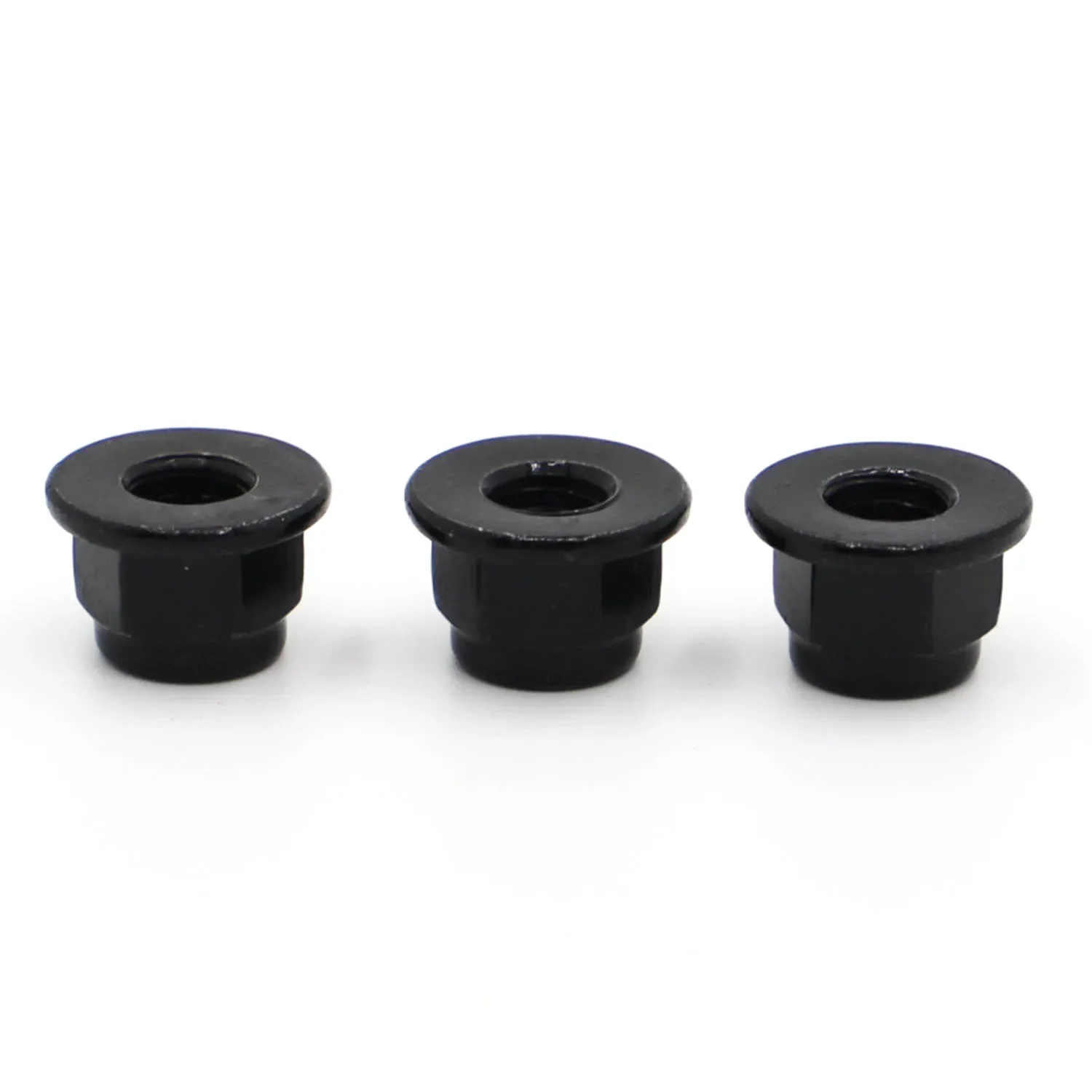 10pcs M3 M4 M5 M6 M8 Black Carbon Steel Hex Flange Nylon Insert Lock Nut Self-locking Nylock Locknut