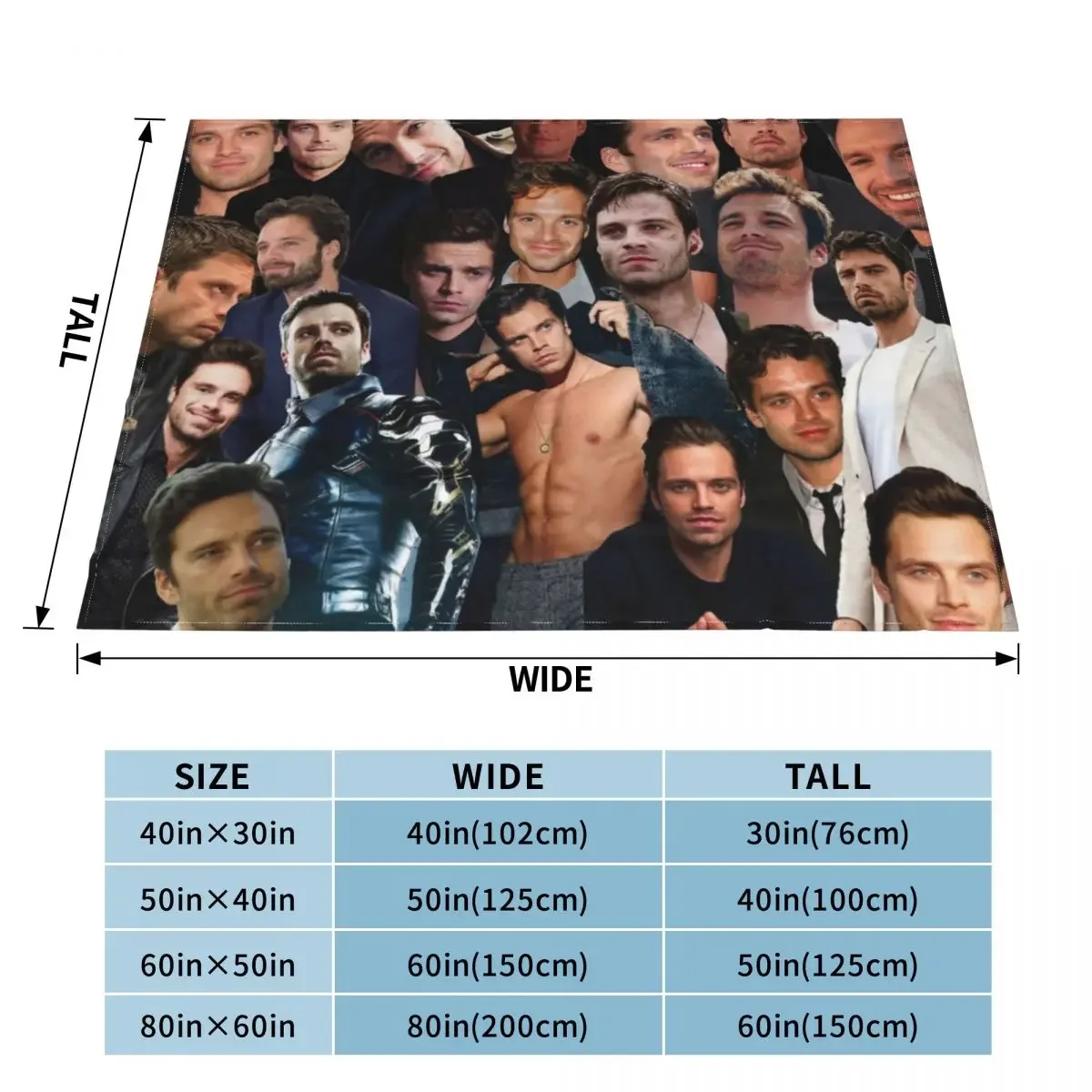 Sebastian Stan Collage Throw Blanket Sofa Quilt Tourist Soft Plush Plaid Blankets