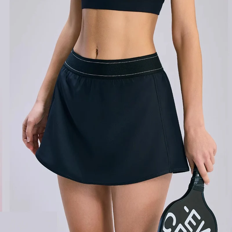

A-line skirt fitness skirt women High waist loose breathable sports running tennis yoga skirt