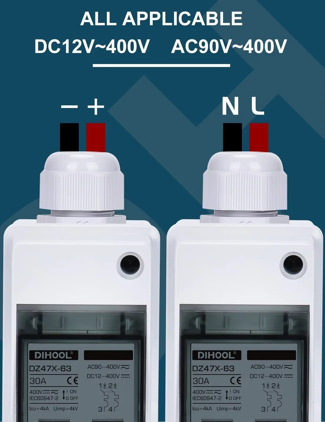 Solar Disconnect Switch Circuit Breaker with Waterproof Box 30A DC/AC400V Photovaltaic Garden Electric PV System Combiner Box image 5