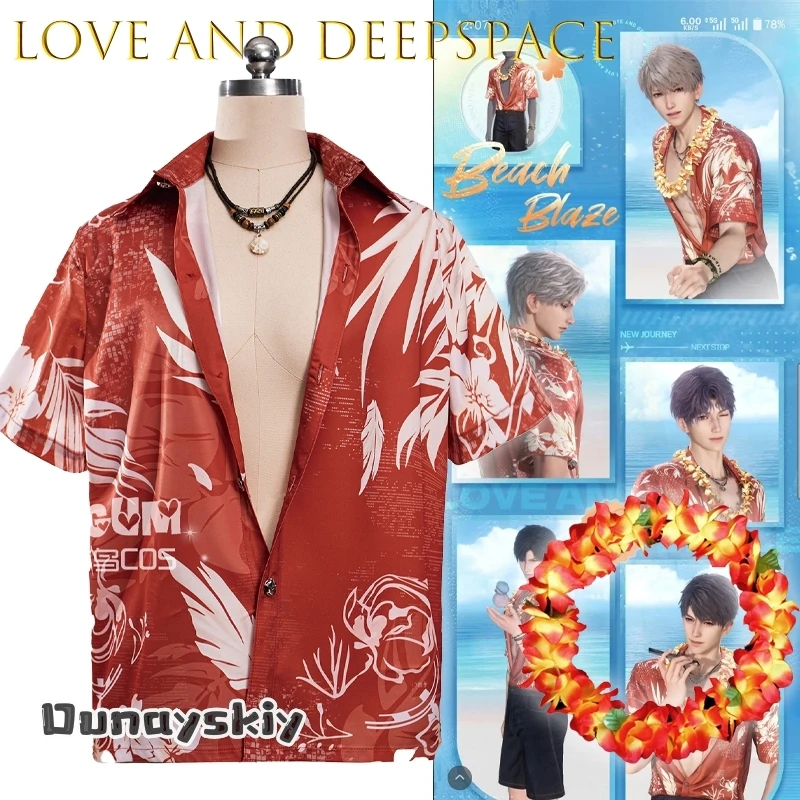 {Amanda Cos}ALove And Deepspace Rafayel Aster Zayne Sylus Caleb Beach Shirt T-shirt Cosplay Costume Summer Casual Anime Outfit - view 3