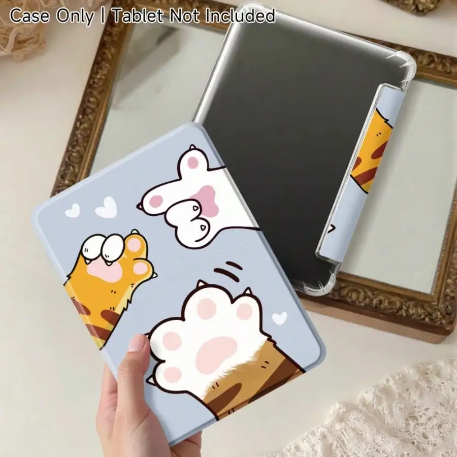 The charming paw print pattern ultra-thin transparent Kindle e-reader case is compatible with Kindle Paperwhite Gen 11 (2021 model), Kindle Paperwhite Gen 12 (2024/2025 model), and Kindle 2022/2024 entry-level models, suitable for both men and women.