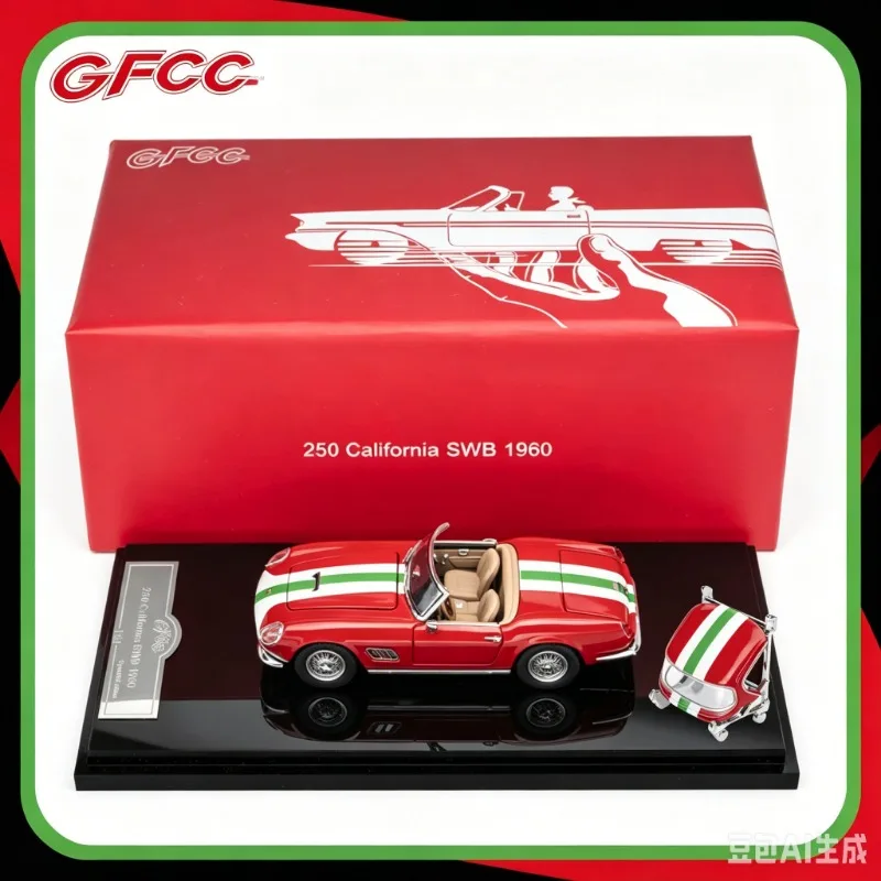 gfcc-1-64-250-swb-1960-italian-painting-gold-die-casting-car-model-simulation-static-ornament-adult-collectiblesboys'-toys