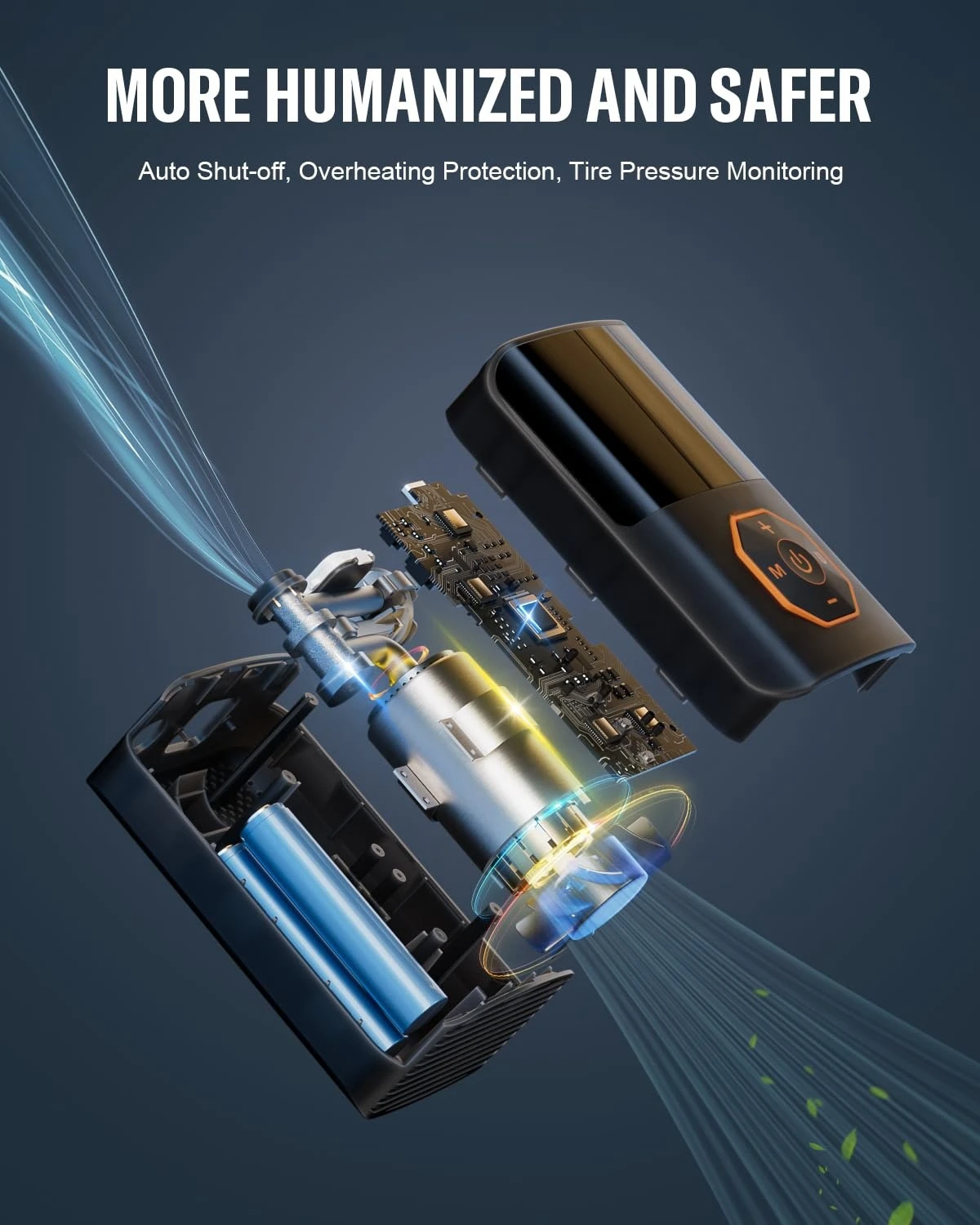 Tire Inflator Portable Air Compressor,160PSI Tire Inflator for Car Tire, 4X Faster Air Compressor with Pressure Detection, Air P