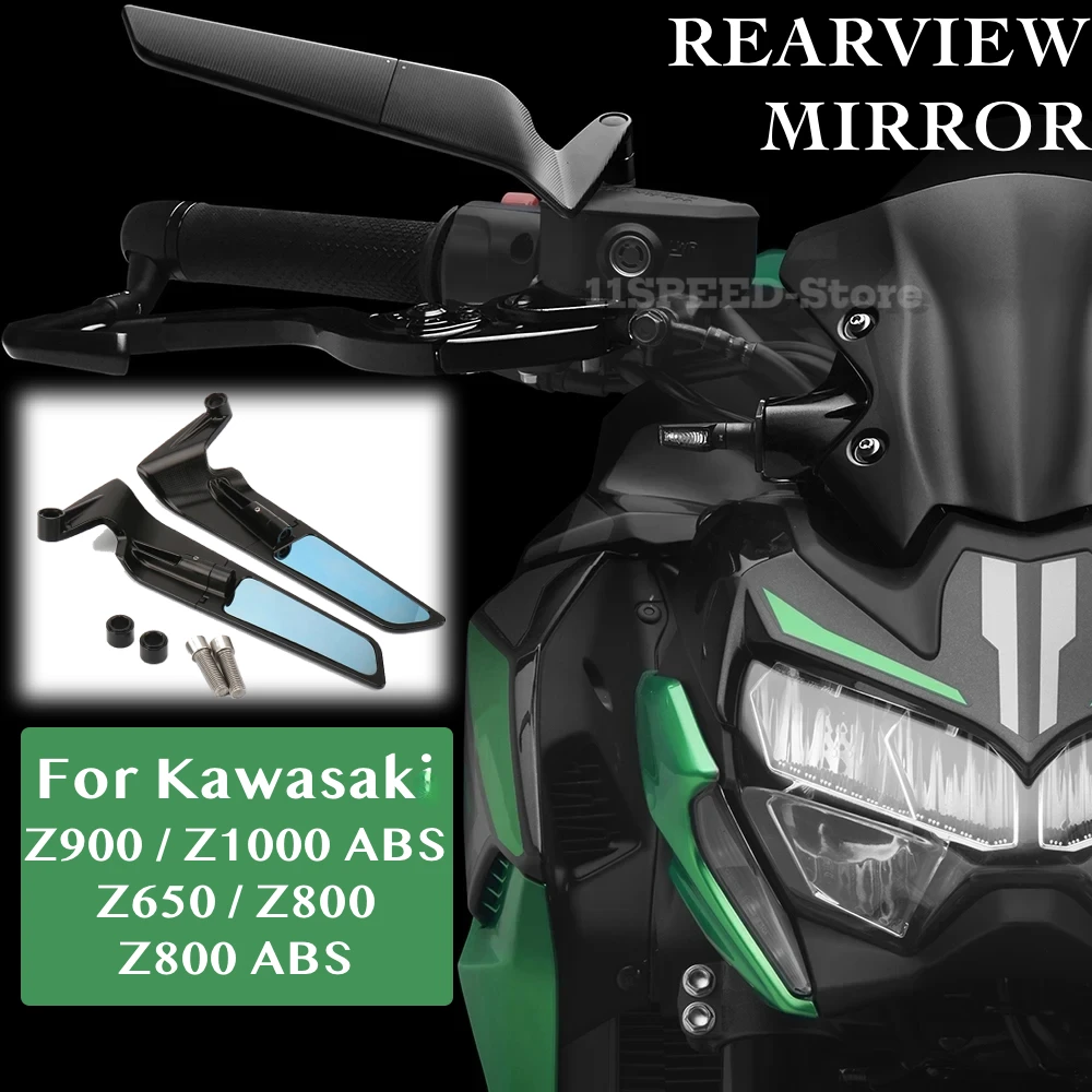 Rearview mirror For Kawasaki Z650 Z800/ABS Z900 Z1000 ABS Accessories Stealth Mirrors Adjustable Winglet