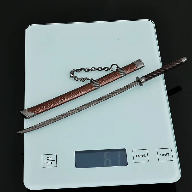 Coltello medievale da 22 cm Katana giapponese con fodero, coltello per ascoltare il vento, spada giocattolo samurai ornamenti regali raccogliere artigianato in metallo