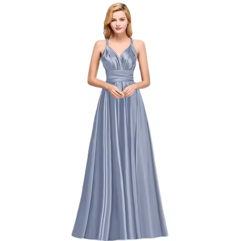 Grey Blue Bridesmaid Dresses Infinity Dress Multiway Convertible Backless Milk Silk Wedding Evening Party Gowns Party Dresses