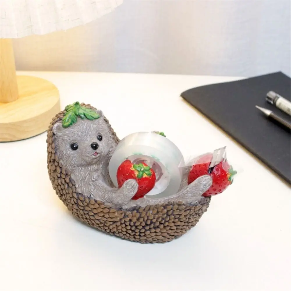 Set Portable Cute Hedgehog Tape Holder Animal Shape Cartoon Hedgehog Tape Dispenser Easy to Use Hedgehog Desktop Ornaments Desk