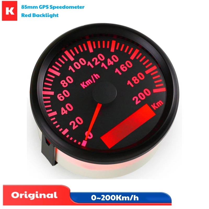 

Автомобильные GPS-спидометры 85 мм, 0-200 км/ч, с отображением скорости и одометром, с красной подсветкой и GPS-антенной для автомобилей, грузовиков, лодок, яхт