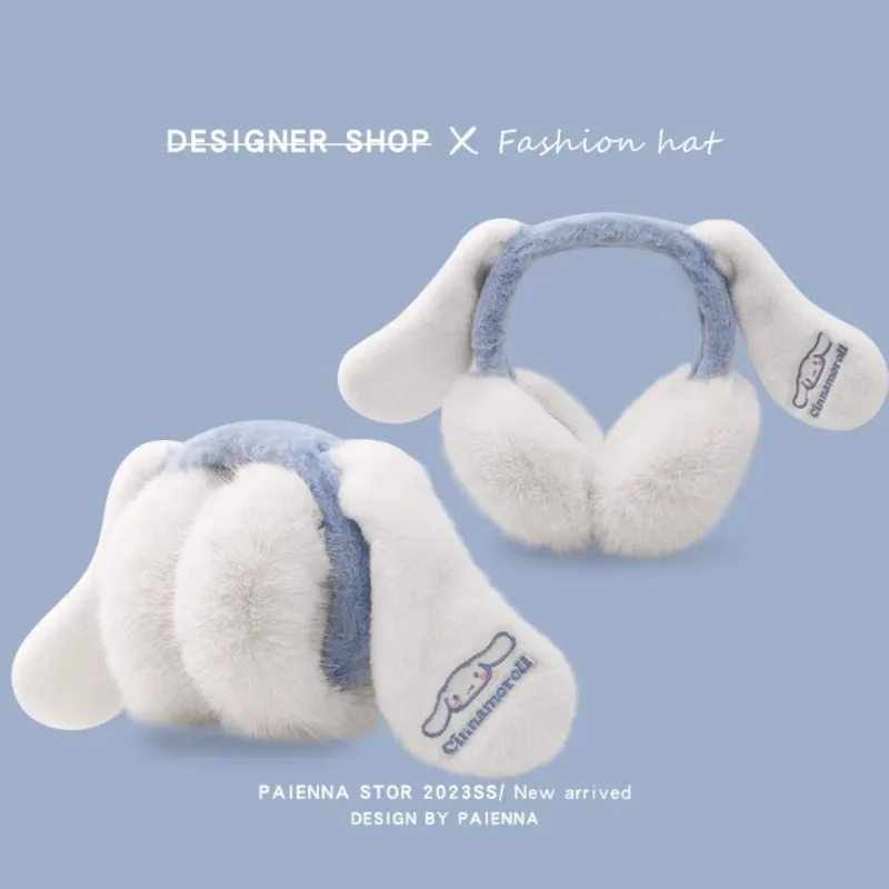 Sanrio series Cinnamoroll อุ่น Earmuff อะนิเมะการ์ตูนน่ารักฤดูหนาวอุปกรณ์เสริมแฟชั่นเครื่องประดับวันหยุดของขวัญ