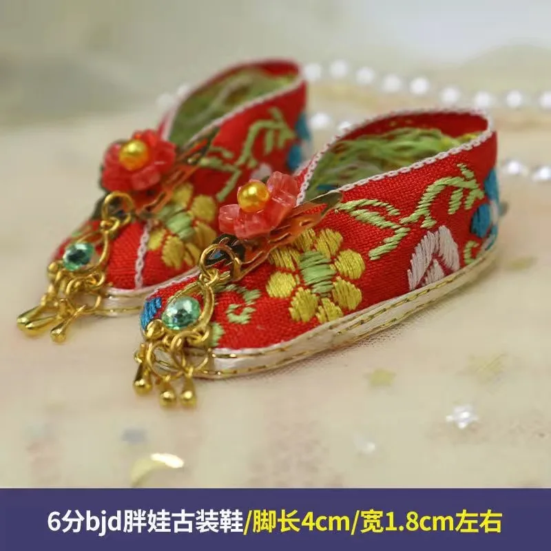 1/6 BJD doll shoes 30cm fat doll ancient costume style embroidered cloth shoes free shipping