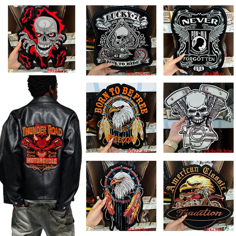 Parche táctico bordado motociclista Punk termoadhesivo para chaqueta - imagen 3
