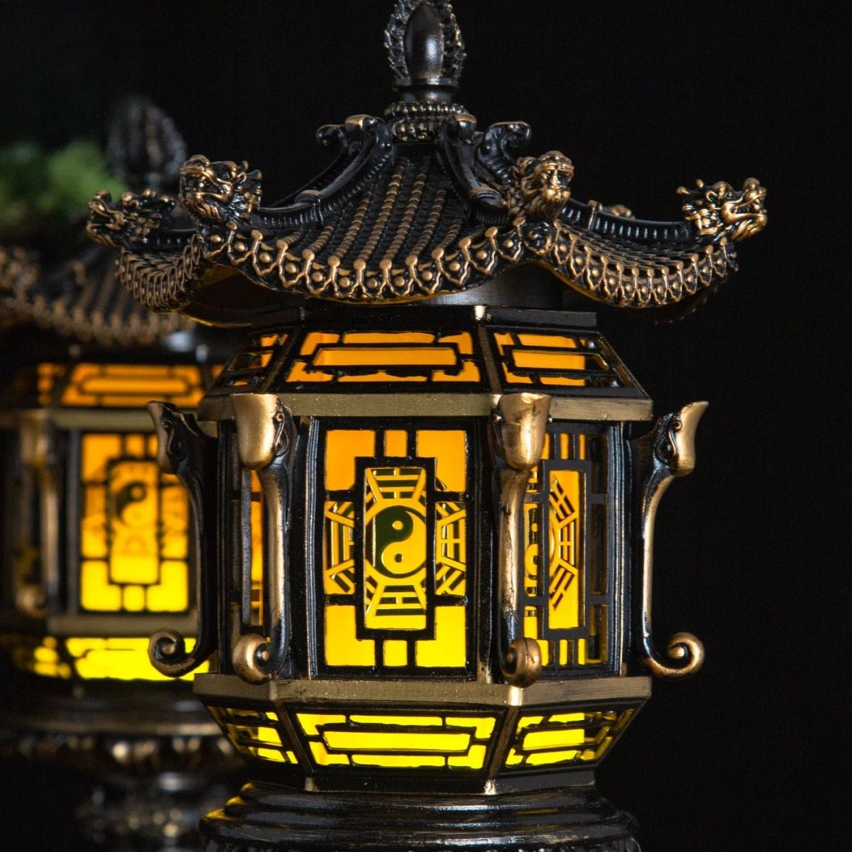 Buddha front copper supply lamp LED long light family Buddhist hall supply ornament