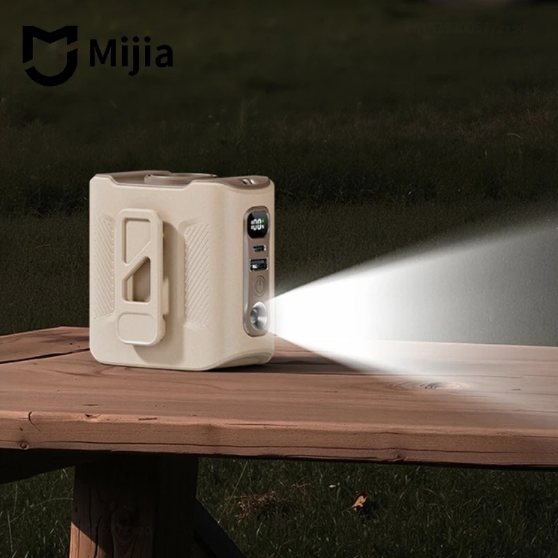 mijiaポータブルウエストファン、充電式ハンギングネックファン、ウェアラブルベルトシャツボディ、屋外作業用ウエストクリップファン（ledライト付き）