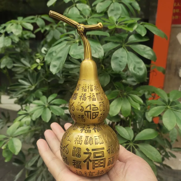 

Brass Baifu gourd patina moistening exquisite workmanship home living room craft