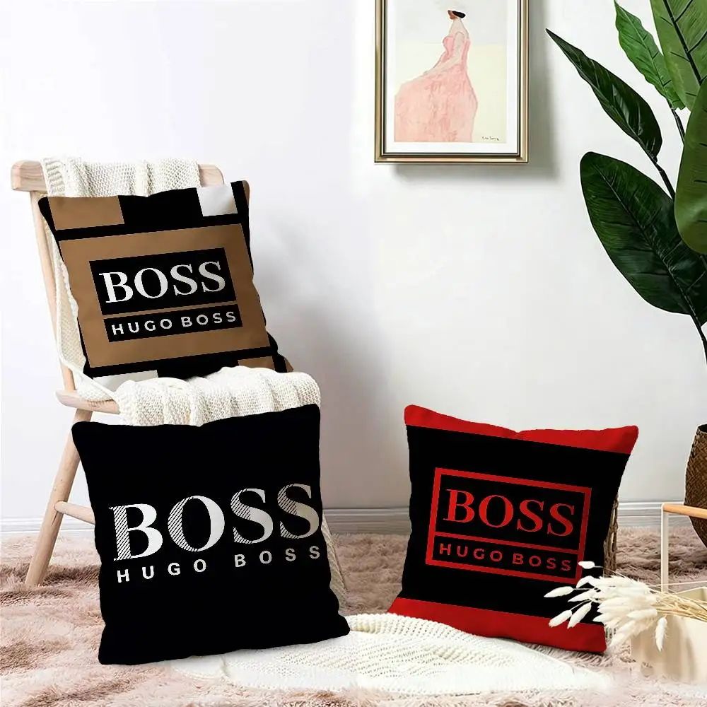 H-Hugo Boss logo Cushion Cover Inches Farmhouse Decor Home Throw Pillow Covers for Couch Decorations