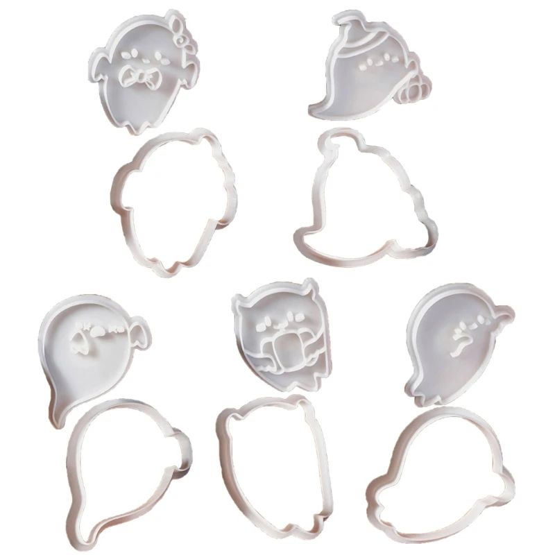 

Set of 5 Unique Halloween Cookie Cutter Eerie Specters Baking Molds Treat 45BE