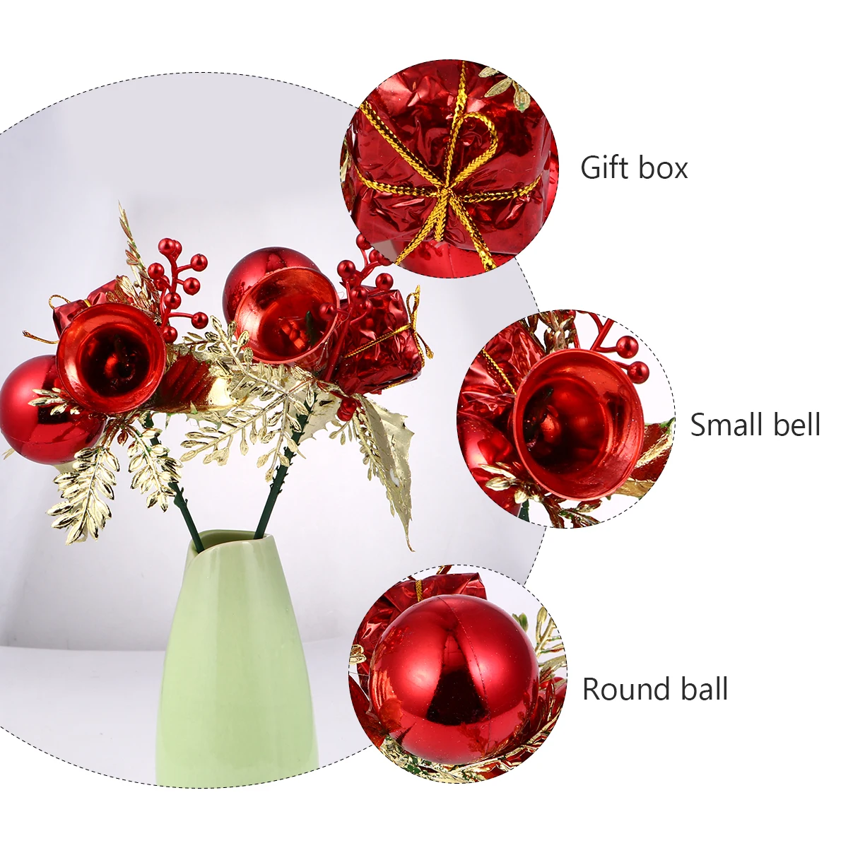 

3pcs Christmas Simulation Flower Branches Leaf Adornments Diy Decorations For Party Xmas Ornament Artificial Flower Branch Picks