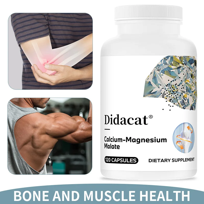 

Calcium & Magnesium Malate Capsules, High Absorption, Support Bone, Teeth, Muscle, Sleep, Nerve Health & Immune System