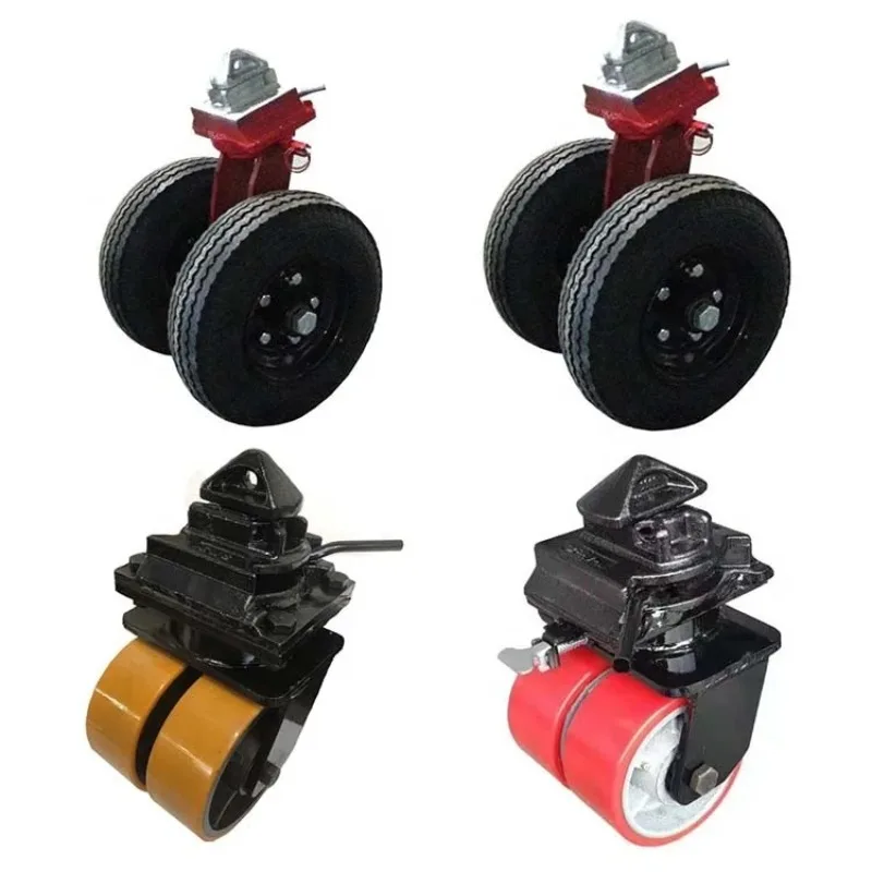 

8" 10" 12" Inch 4 5 6 7 8 9 10 Ton Heavy Outdoor Rubber Dual Wheel Swivel ISO Cargo Shipping Container Dolly Roller Casters