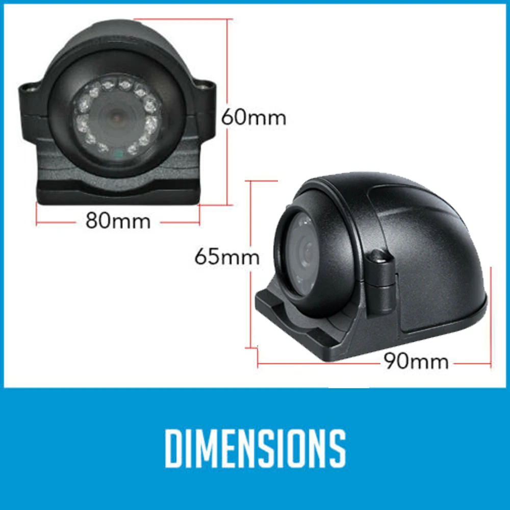 iPoster 4PIN AHD 1080P Side Rear View Reversing Camera Dome Metal Case 12 IR Night Vision IP68 Waterproof 120° View For Truck Rv