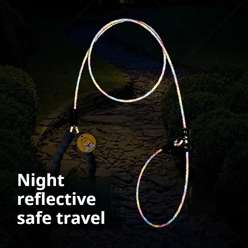 

Night Reflective Dog Leash Adjustable Steel Wire P Rope Anti-strangle Special Dog Walking Anti-explosion
