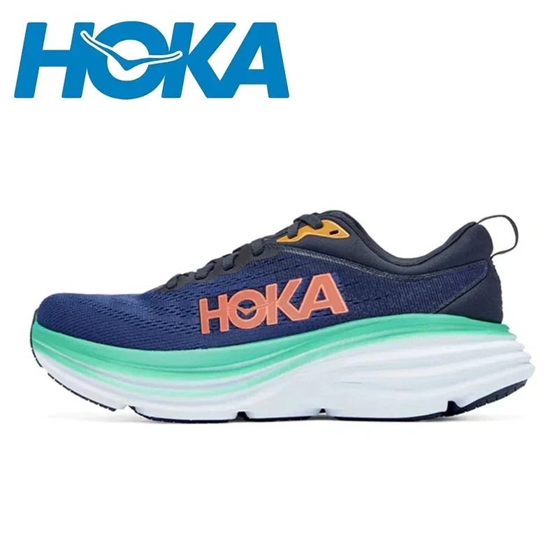 Hoka One One Bondi 8 Men Women Running Shoes Breathable Slip Resistant Cushioned Sneakers