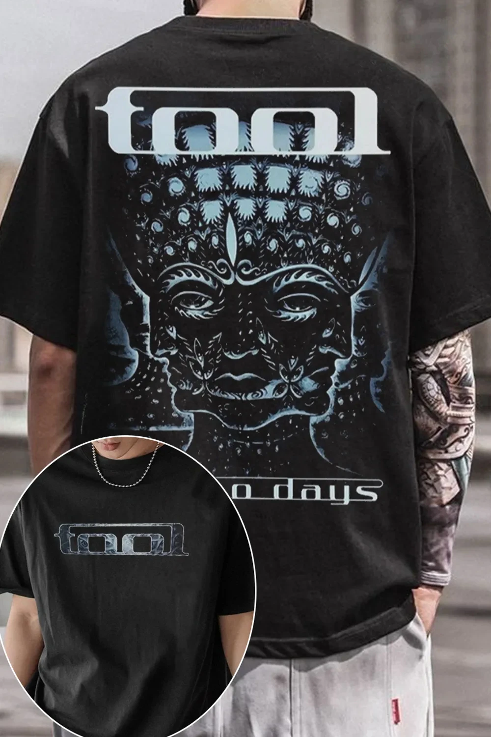 Tool Band T Shirt Unisex Oversized Cotton Tee Tool Band Front Back Print Rock Music Graphic Short Sleeve T-shirt For Men Women