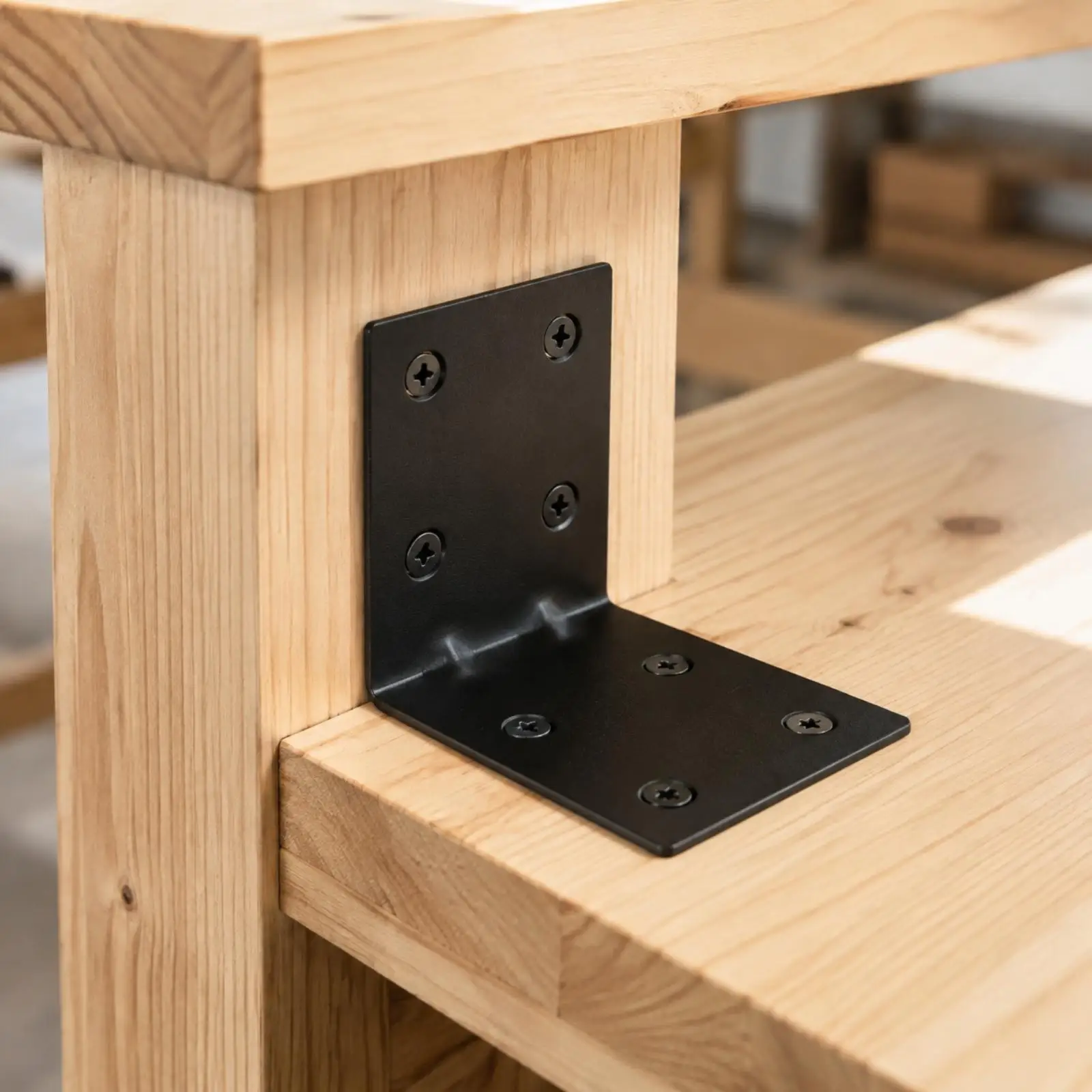 Carbon Steel Corner Bracket Support for Cabinet Shelving Unit L Shaped Right Angle Brace with Pre Drilled Holes