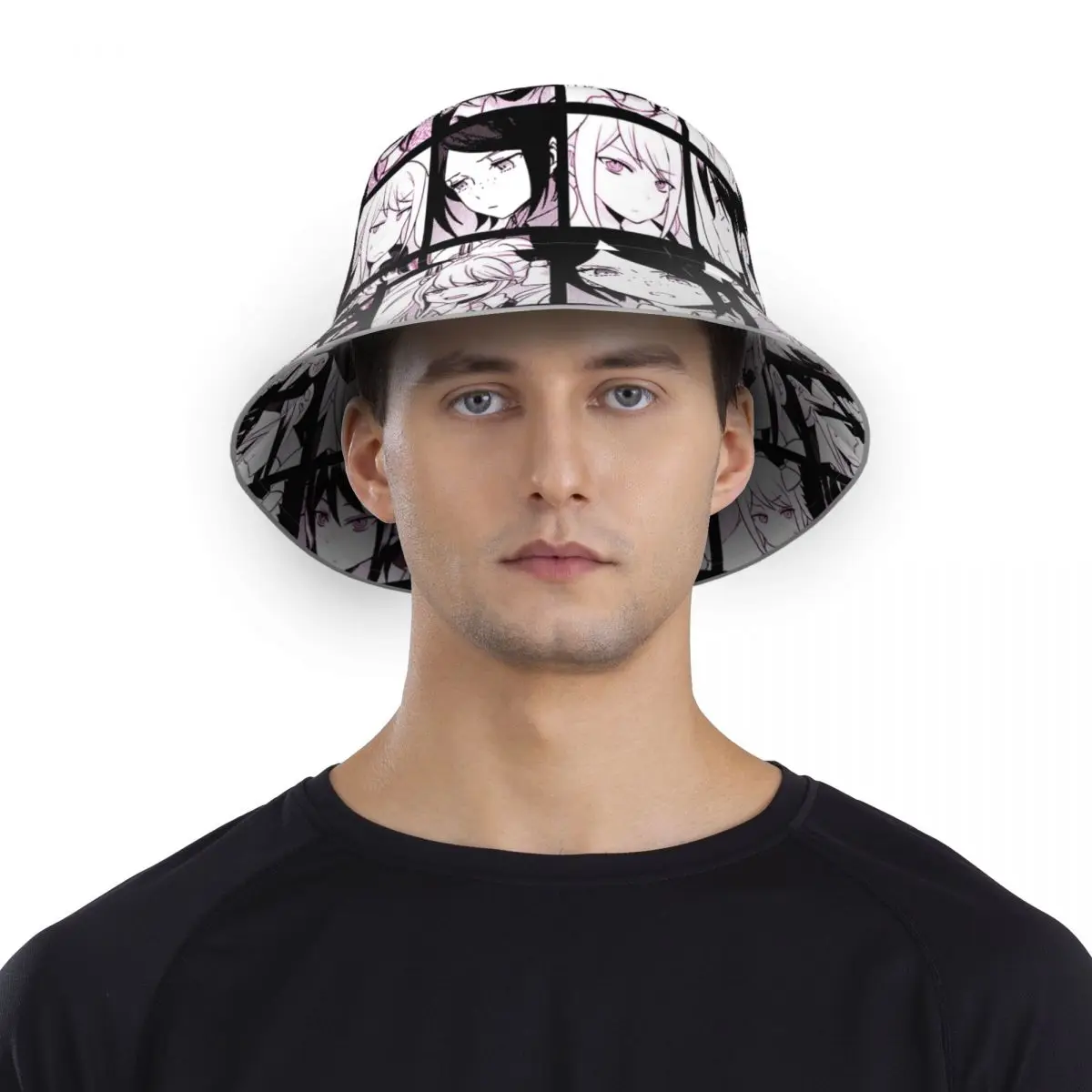 Danganronpa,Mukuro Manga Collection (Colored) reflective Bucket Hat Men Women Bucket Hat Outdoor Sunscreen Beach Hat Fishing Cap