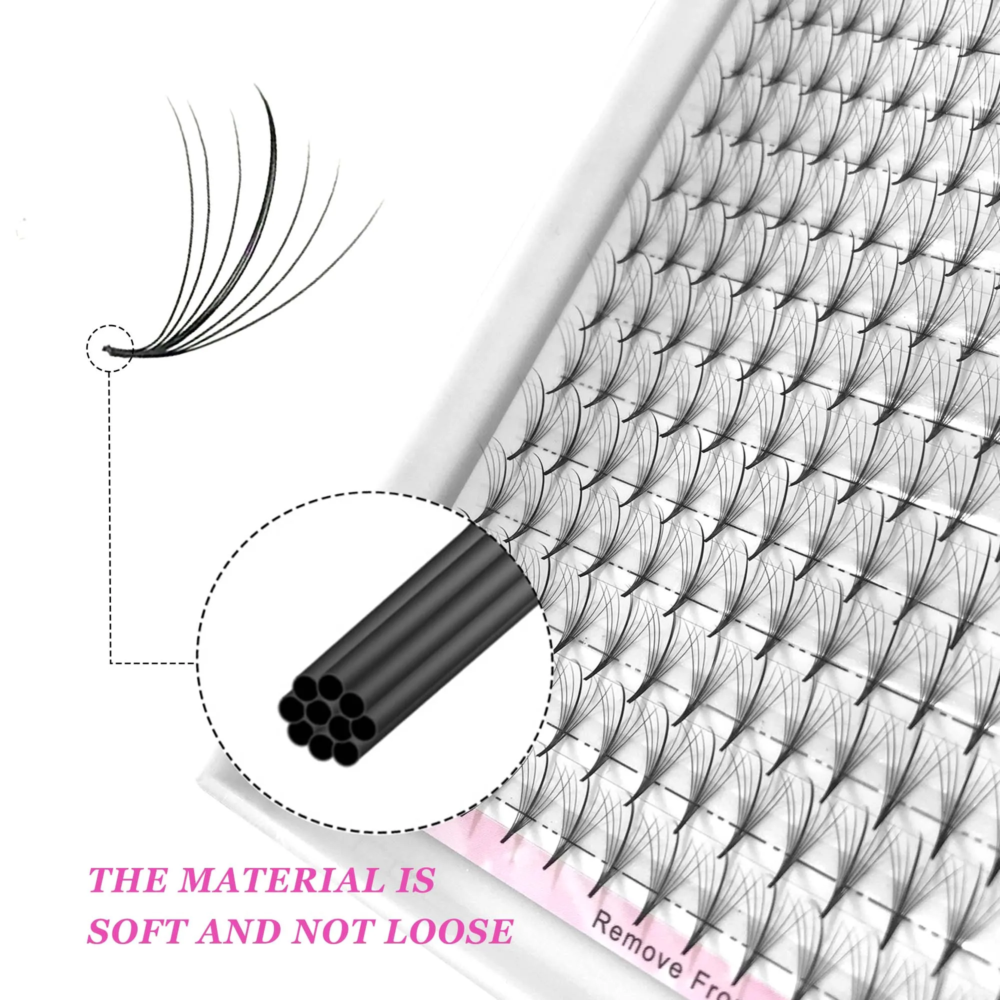 CoMango 7D 300/120Fans 15/12Rows Tray Natural Black  Eyelashes Extensions Handmade Premade Volume Fans Individual Lash Extension