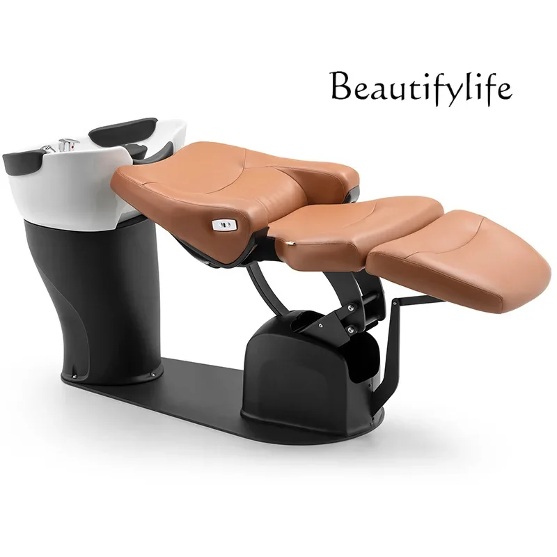 ZQ High-end electric shampoo bed can be lifted and lowered semi-lying flush bed barber shop special shampoo bed