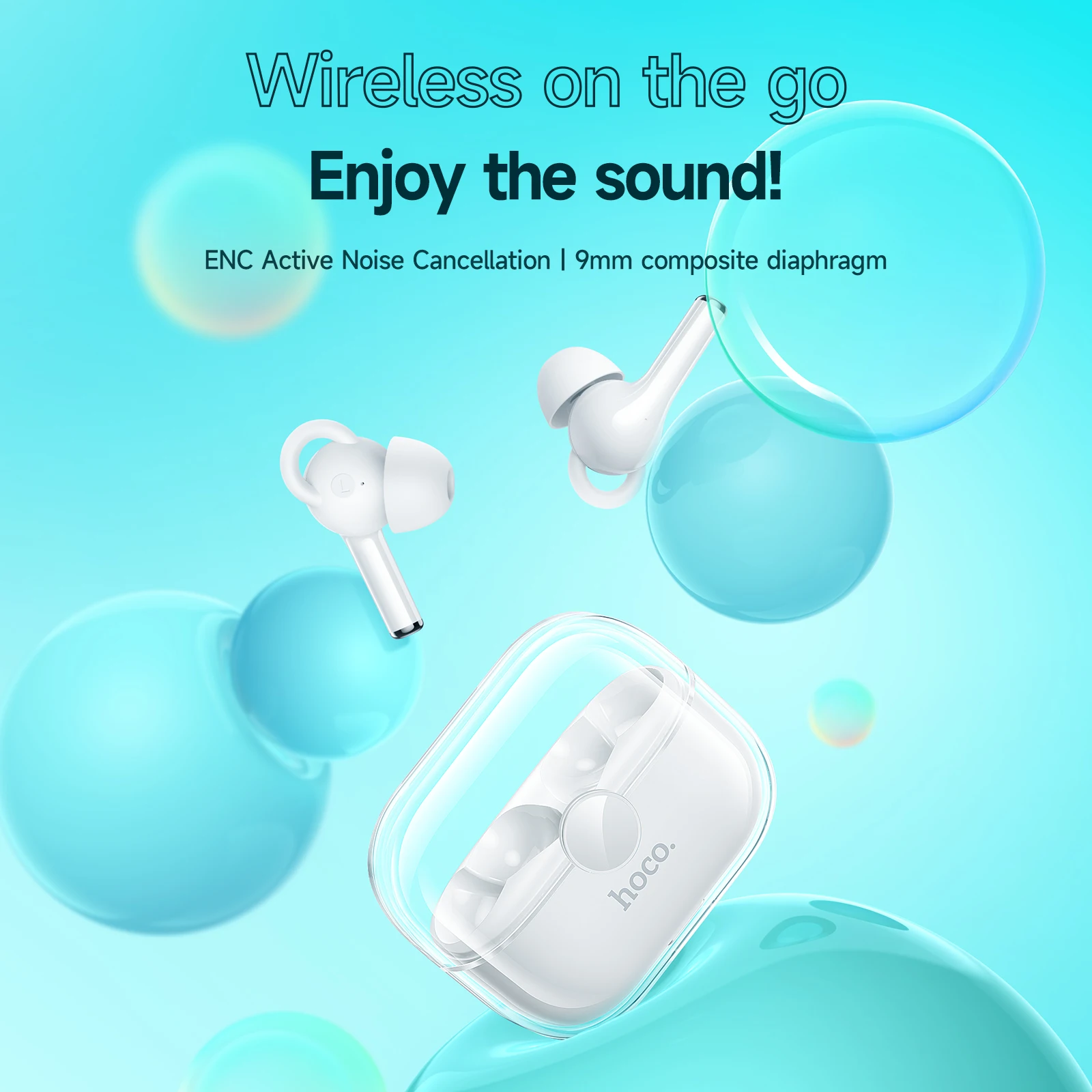 HOCO EW22 Wireless Bluetooth 5.3 ENC Noise Cancelling Earphone Portable Dual Mics Touch Control in Ear Earbuds For Clear Calls